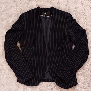 H&M blue and white pinstripe blazer